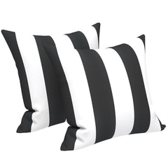 LVTXIII front view of Cabana Black pillows showing clean modern accent and contrast