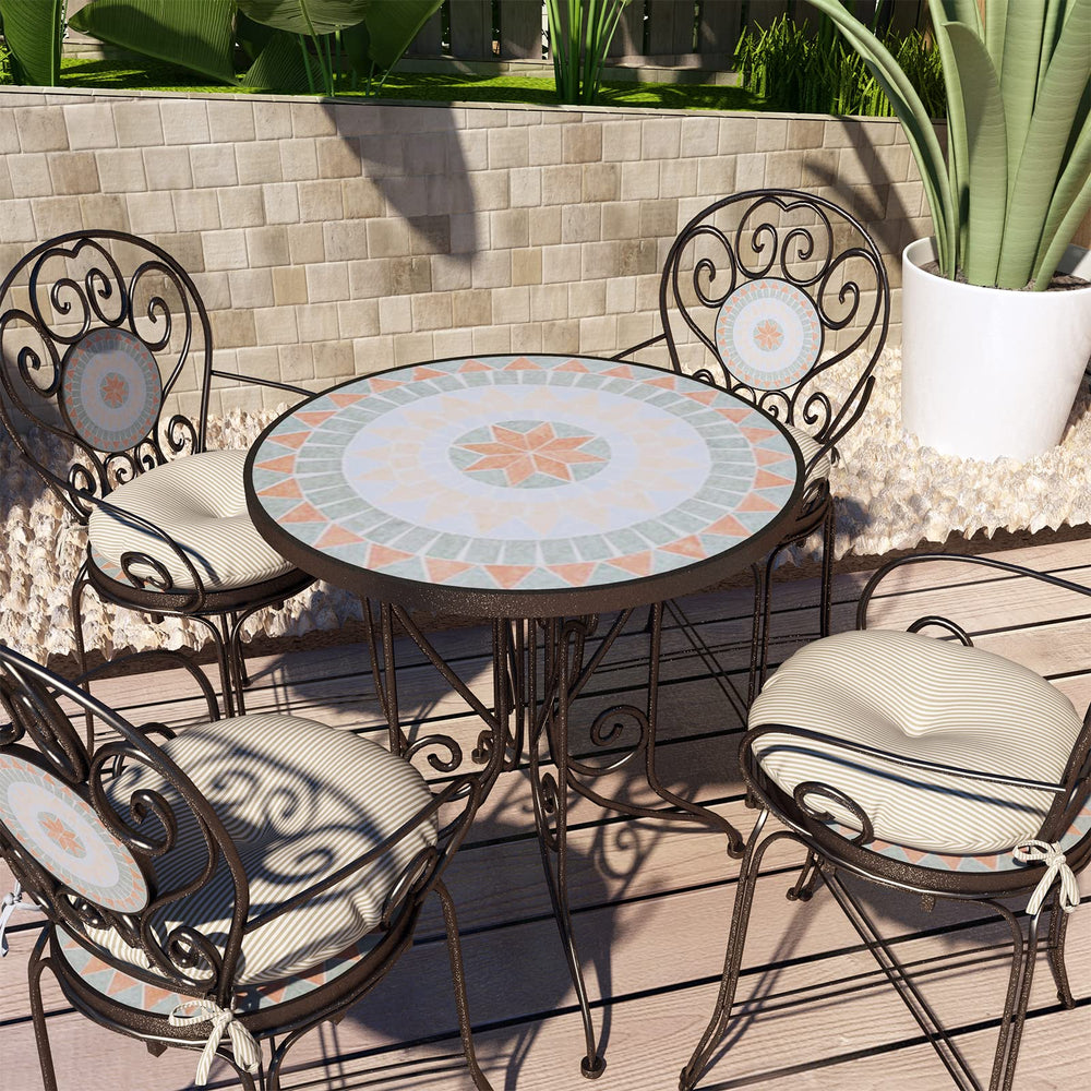 LVTXIII cushion in use on patio chair showing added comfort and style