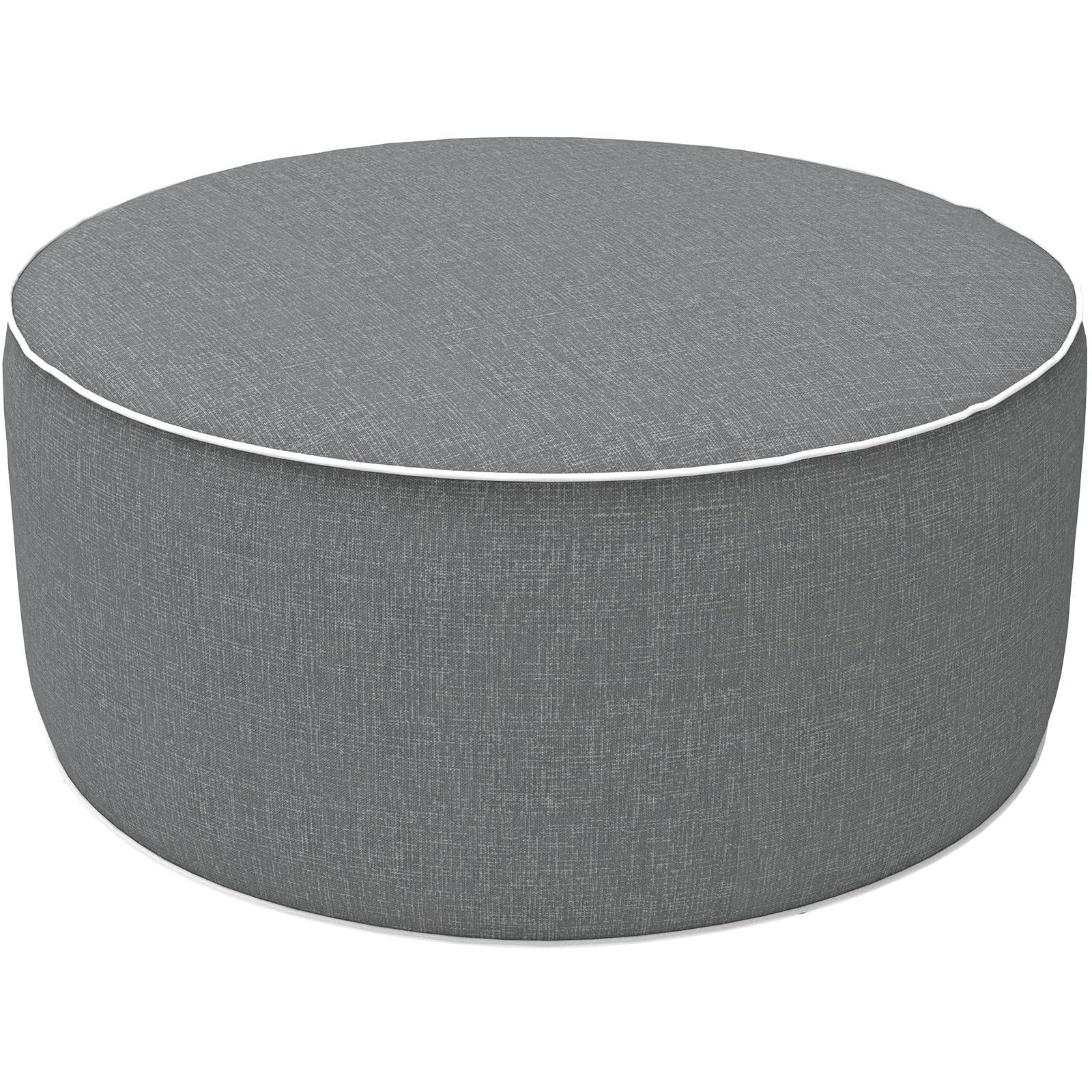 LVTXIII front view showing textured grey cover and compact silhouette for easy decor
