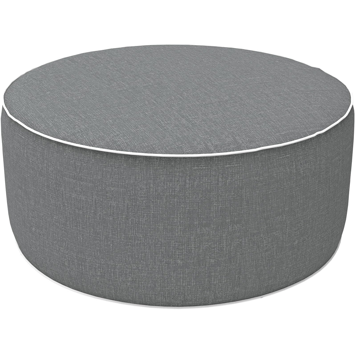 LVTXIII front view showing textured grey cover and compact silhouette for easy decor