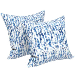 LVTXIII front view of two pebble blue pillows showing stylish outdoor look and instant style