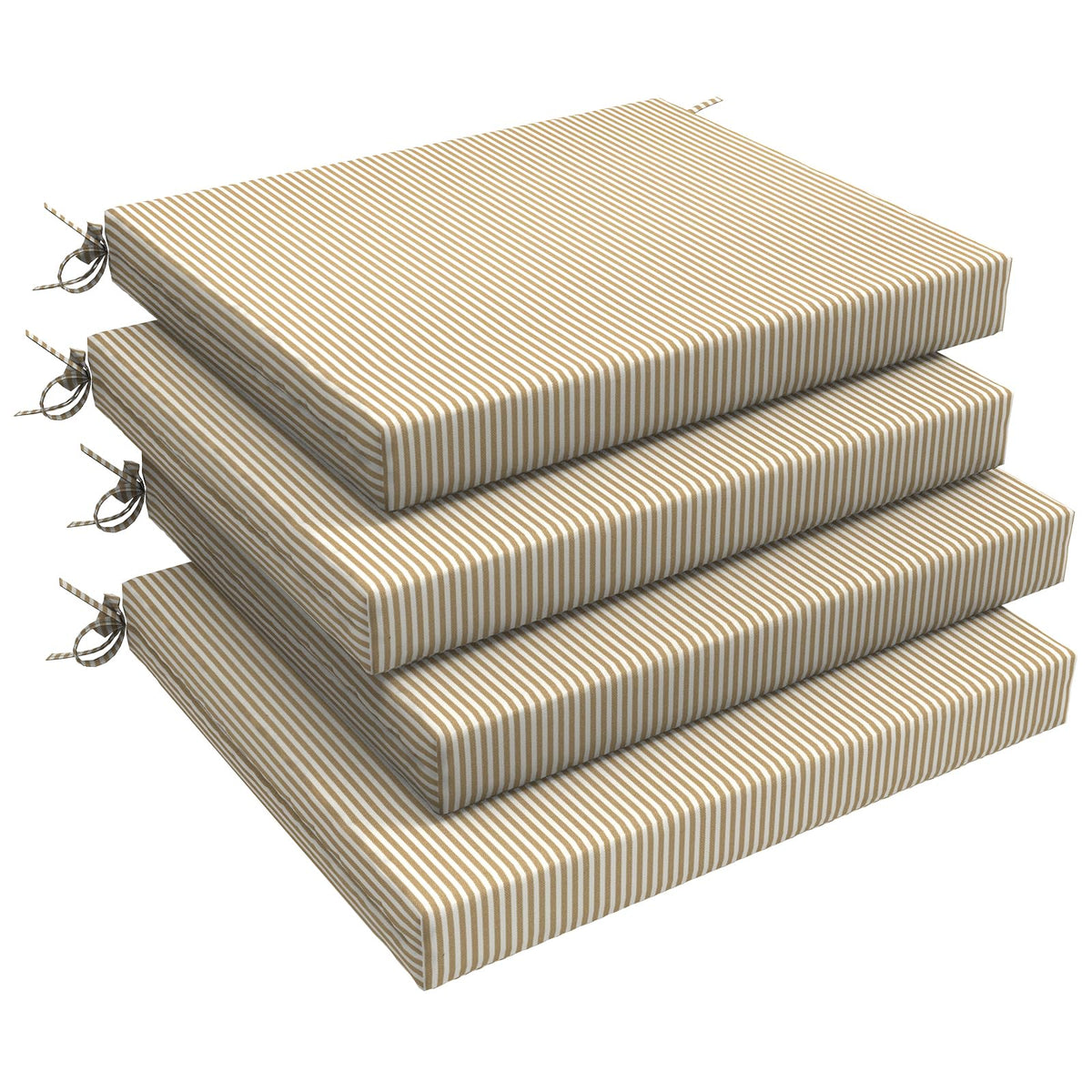 LVTXIII front view of striped beige cushions showing neat packaging and style benefit