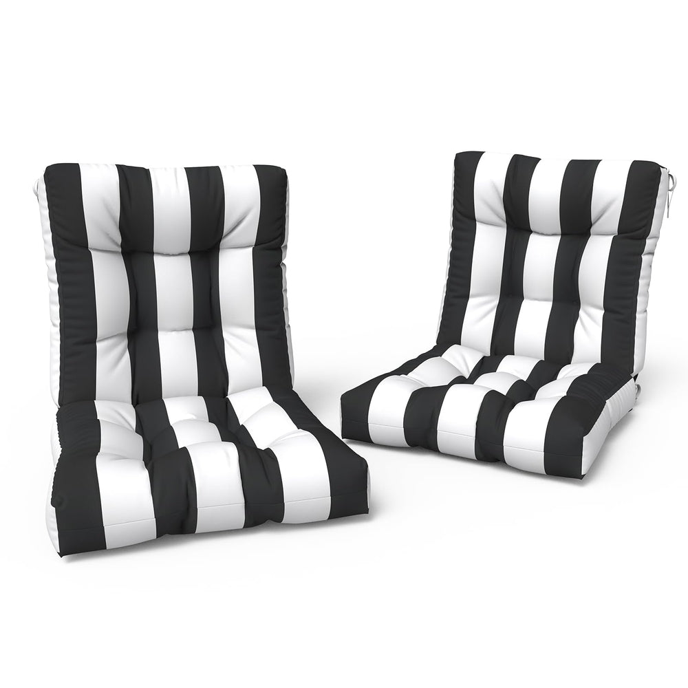 LVTXIII front view showing Cabana Black cushions on chair, adds updated outdoor comfort