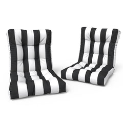 LVTXIII front view showing Cabana Black cushions on chair, adds updated outdoor comfort