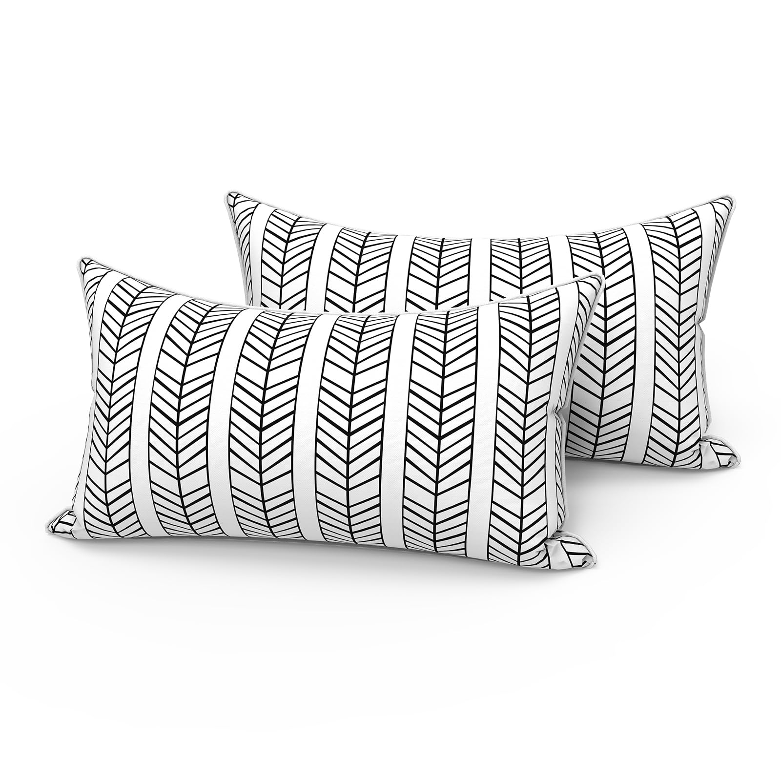 LVTXIII front view herringbone pillow showing tailored look and durable fabric