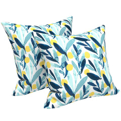LVTXIII front view of two Leaves Multi pillows showing decorative appeal and easy styling