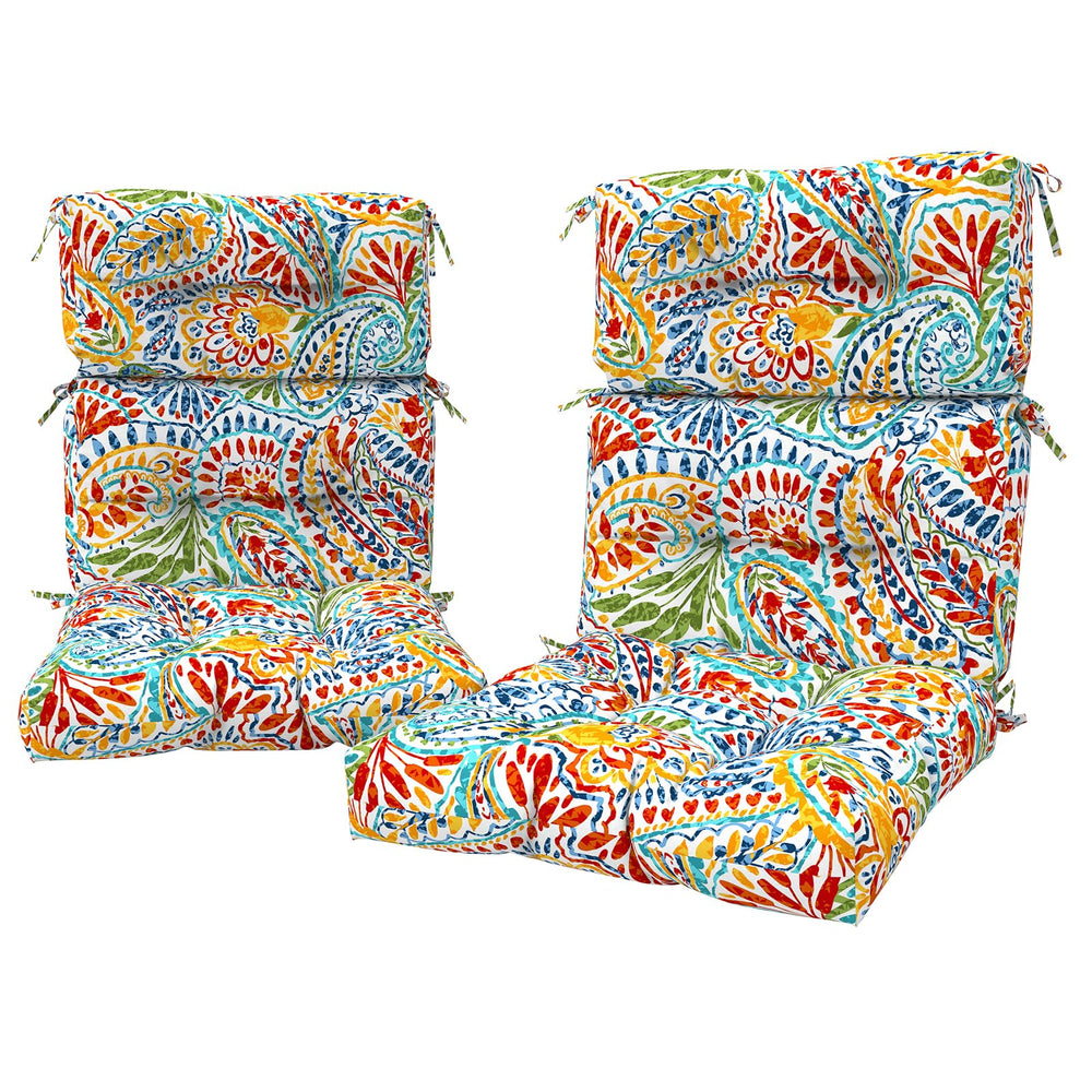 LVTXIII front view of paisley Ummi multi cushions shows matching pattern and comfort
