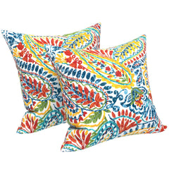 LVTXIII front view of paisley multi pillows showing color and pattern benefits
