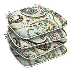 LVTXIII front view paisley light cyan cushion showing pattern and fit benefit