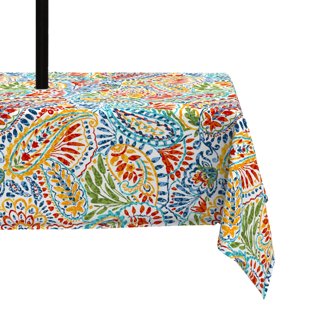 LVTXIII front view paisley multi showing decorative outdoor protection