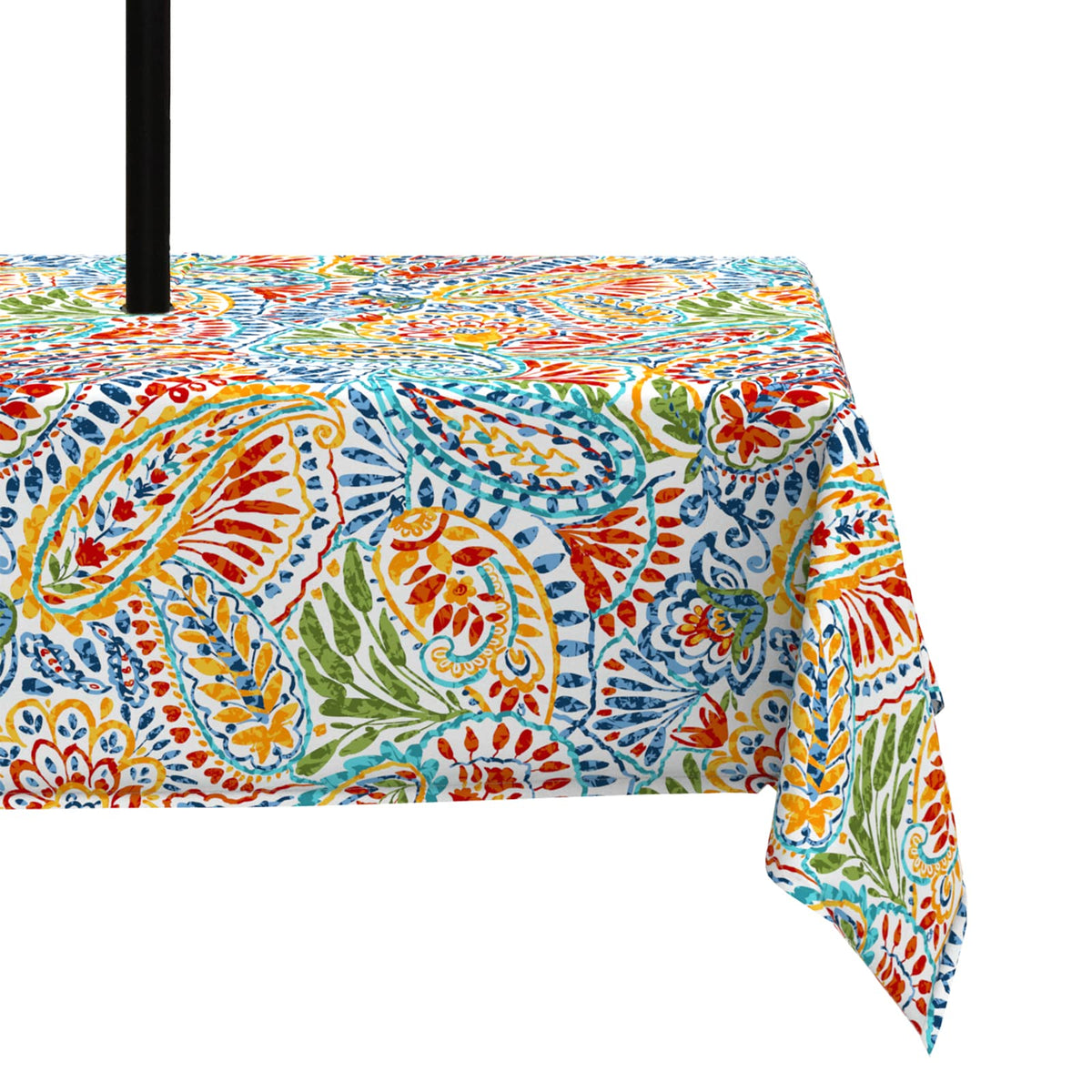 LVTXIII front view paisley multi showing decorative outdoor protection