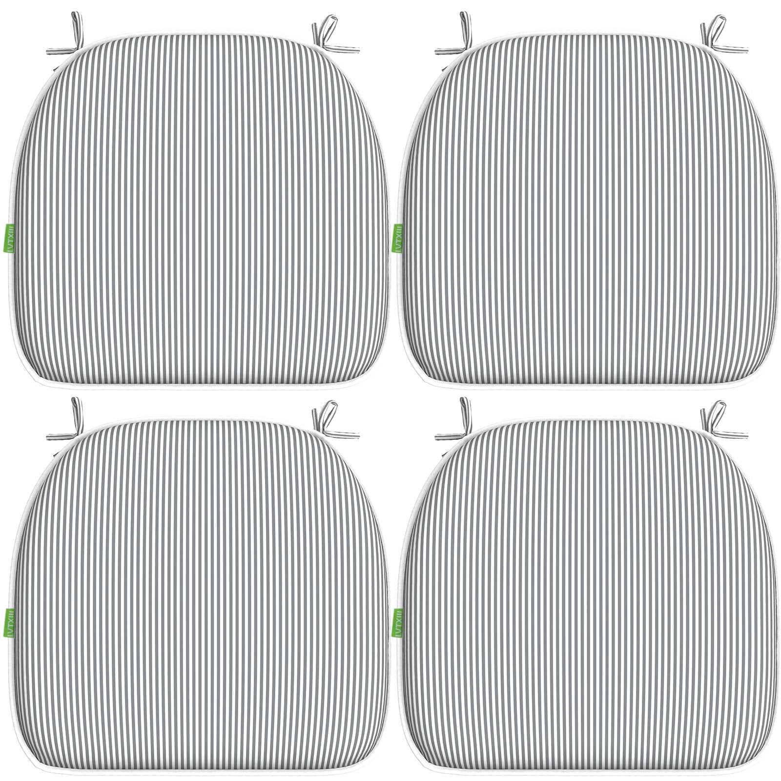 LVTXIII front view of four grey striped cushions showing coverage and style