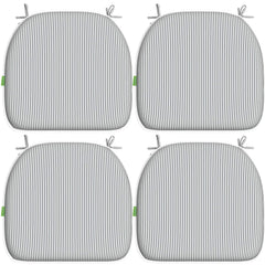 LVTXIII front view of four grey striped cushions showing coverage and style