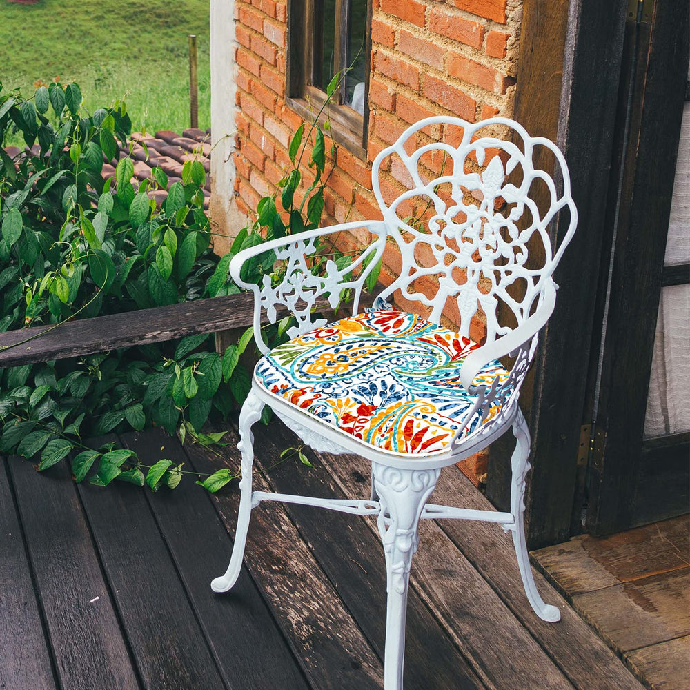 LVTXIII cushion placed on patio chair showing improved comfort and decor