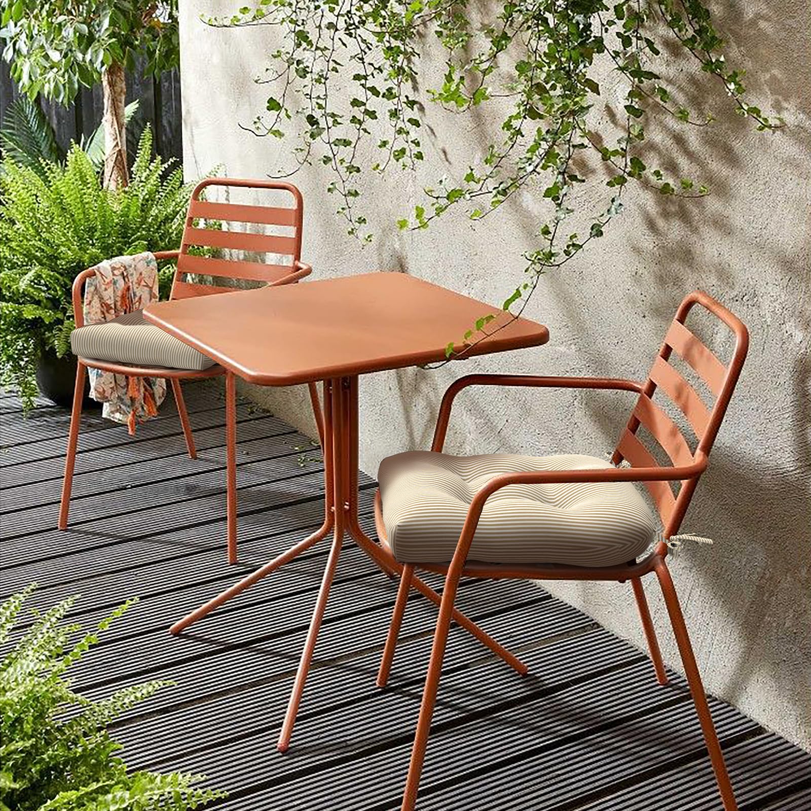 LVTXIII cushion on patio dining chair adding comfort and style outdoors