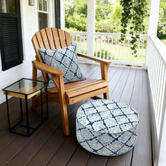 LVTXIII inflated ottoman used as footrest offering comfort outdoors