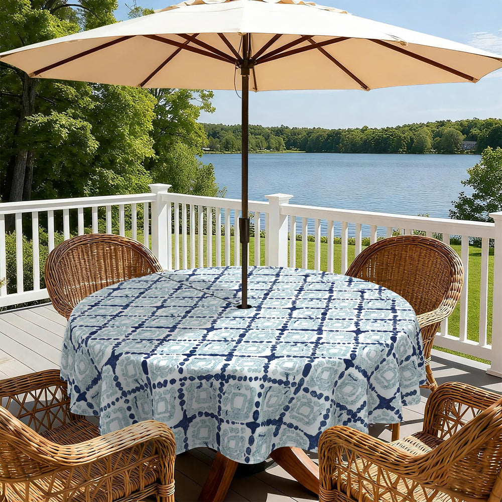 LVTXIII lifestyle scene at a garden party highlighting stylish, low-maintenance tablecover
