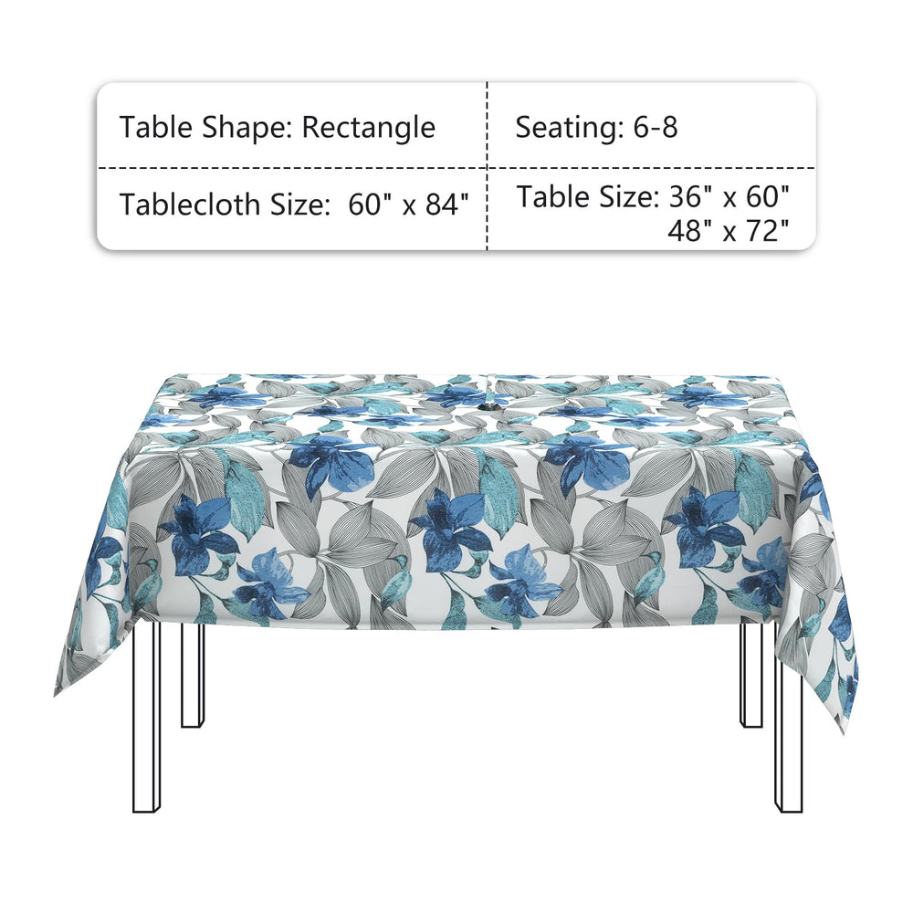 LVTXIII tablecloth in backyard setting styled for dining showing decorative color and weather protection