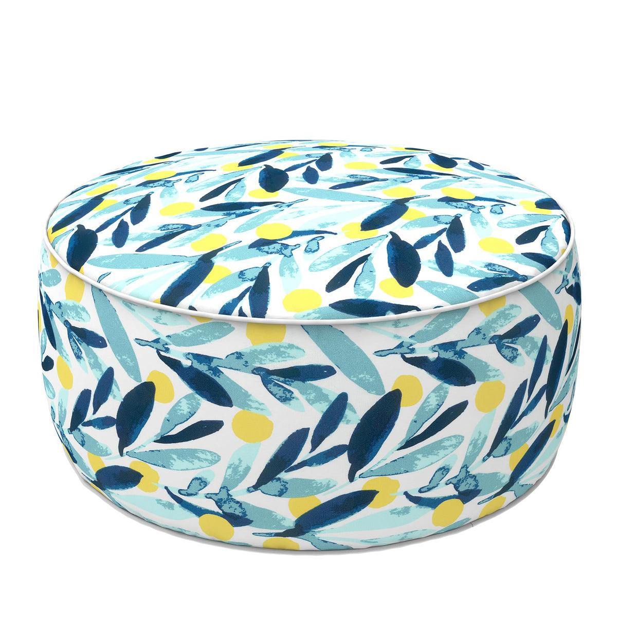 LVTXIII front view showing blue leaves pattern and round shape benefit: attractive accent