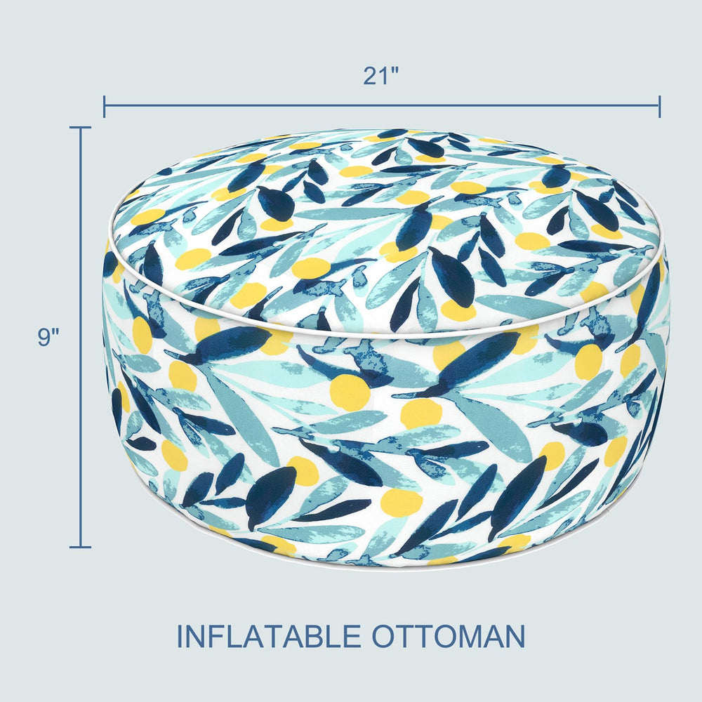 LVTXIII side profile inflated pouf demonstrating stable height and supportive surface