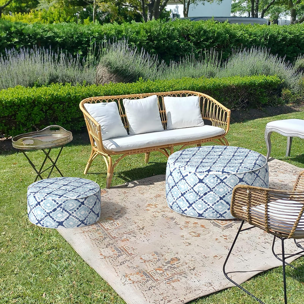 LVTXIII on patio beside chairs adding color and functional accent