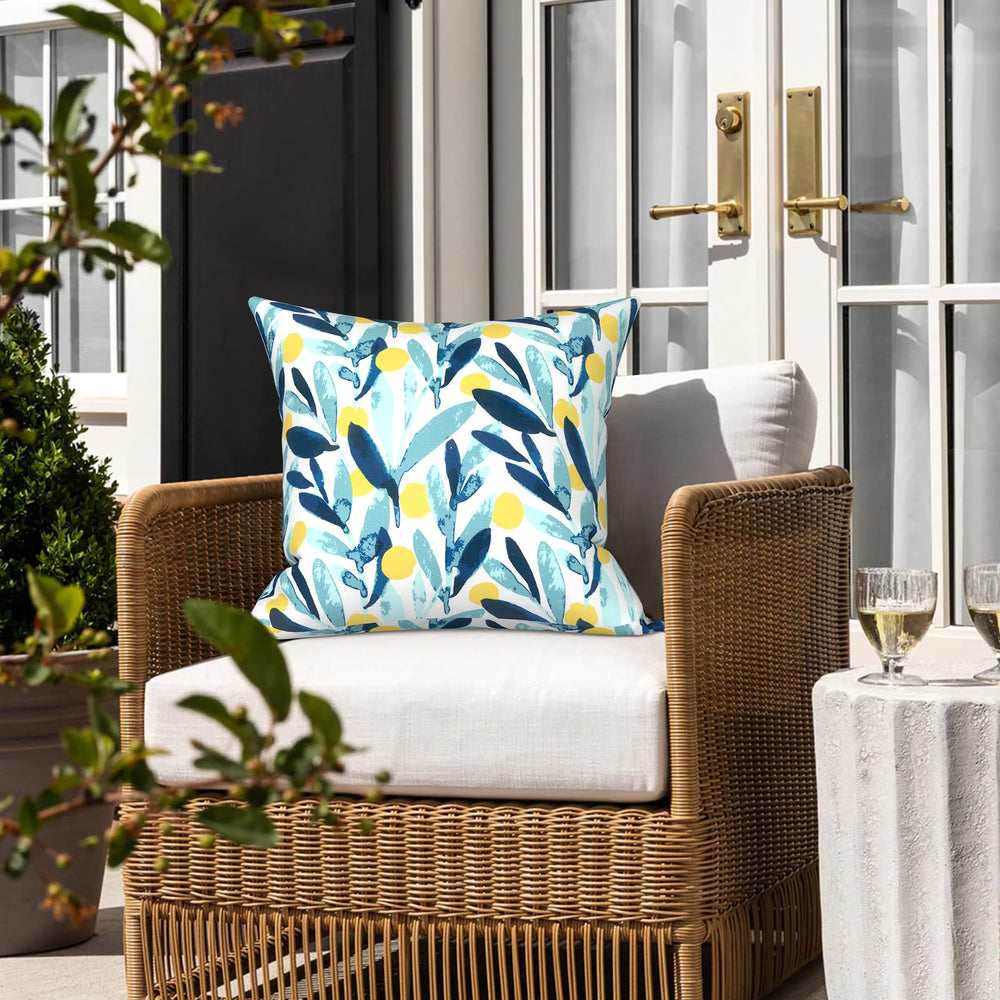 LVTXIII outdoor patio scene with pillows adding water-repellent, stylish seating comfort