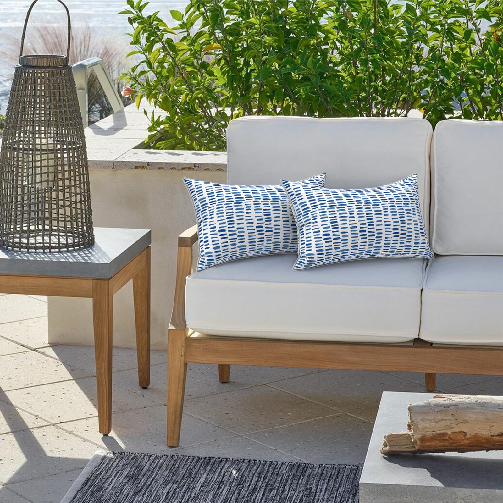 LVTXIII stack of patterned pillows displaying coordinating decor options
