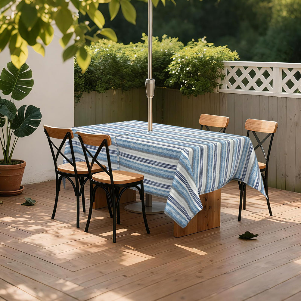 LVTXIII tablecloth fitted on 60x84-inch table demonstrating correct scale