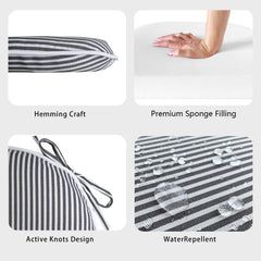 LVTXIII reinforced tie detail securing cushion to chair for slip resistance