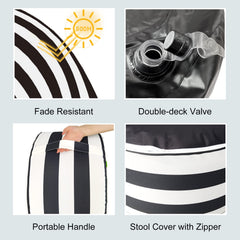 LVTXIII valve and seam detail showing reinforced PVC liner and secure inflation