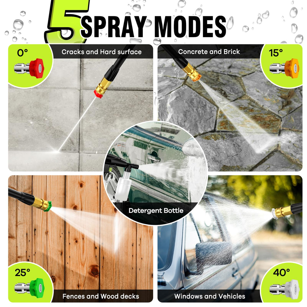 LWQ quick-connect metal nozzles in holders for fast-spray adjustment benefit