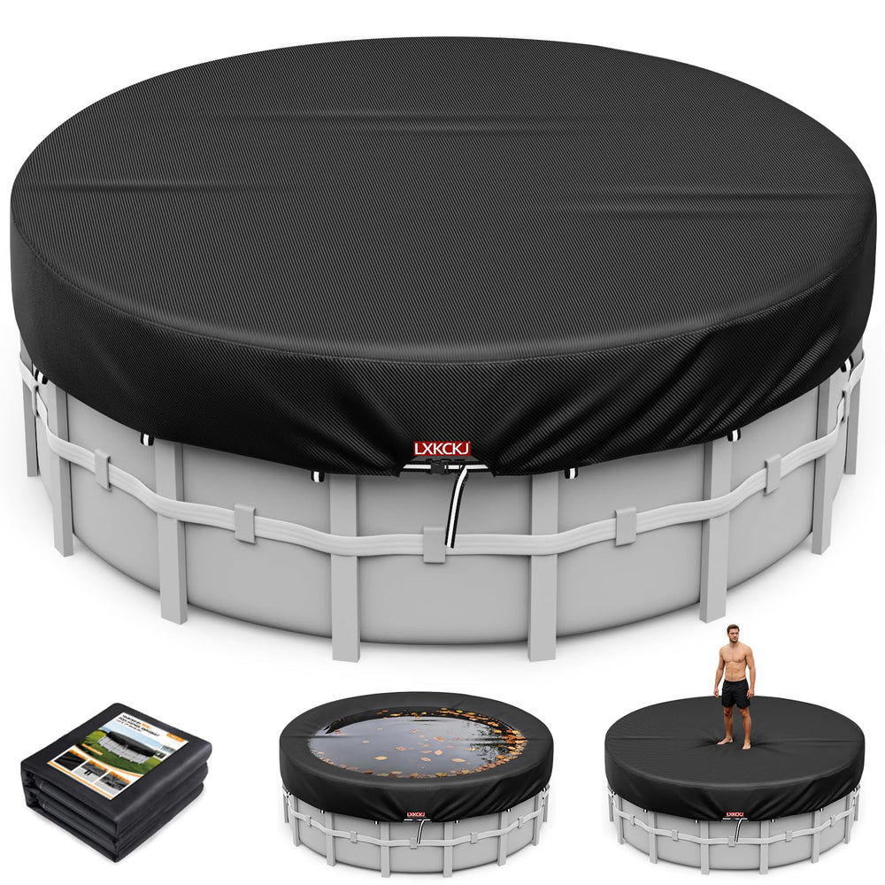 LXKCKJ front view showing full round cover protecting pool
