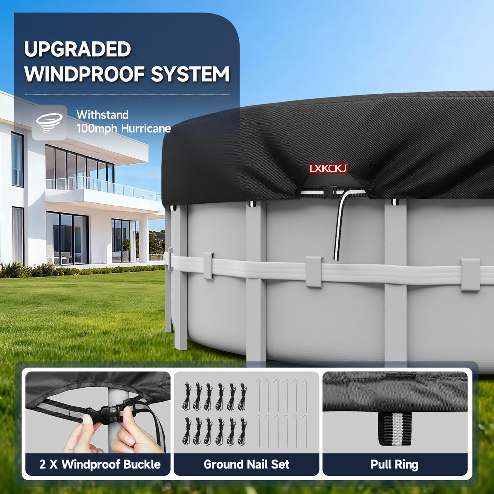 LXKCKJ installed on above ground pool keeping out leaves