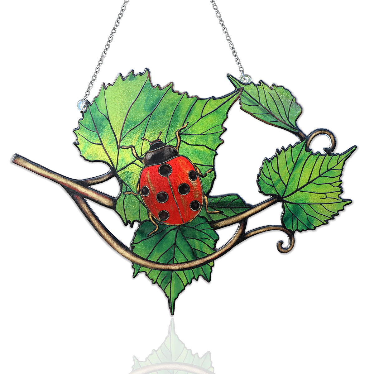 LXTMMRLJQ leaf suncatcher front view showing vibrant colors and decorative charm