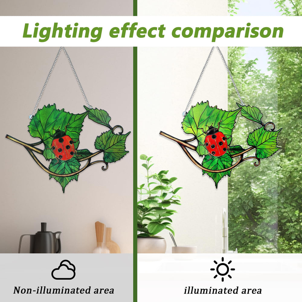 LXTMMRLJQ suncatcher next to hand to show scale and easy-hang size benefit