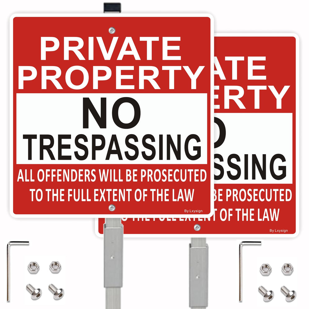 Lxysign front-facing sign on stake showing clear warning and boundary protection