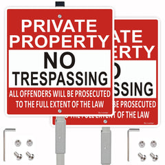Lxysign front-facing sign on stake showing clear warning and boundary protection