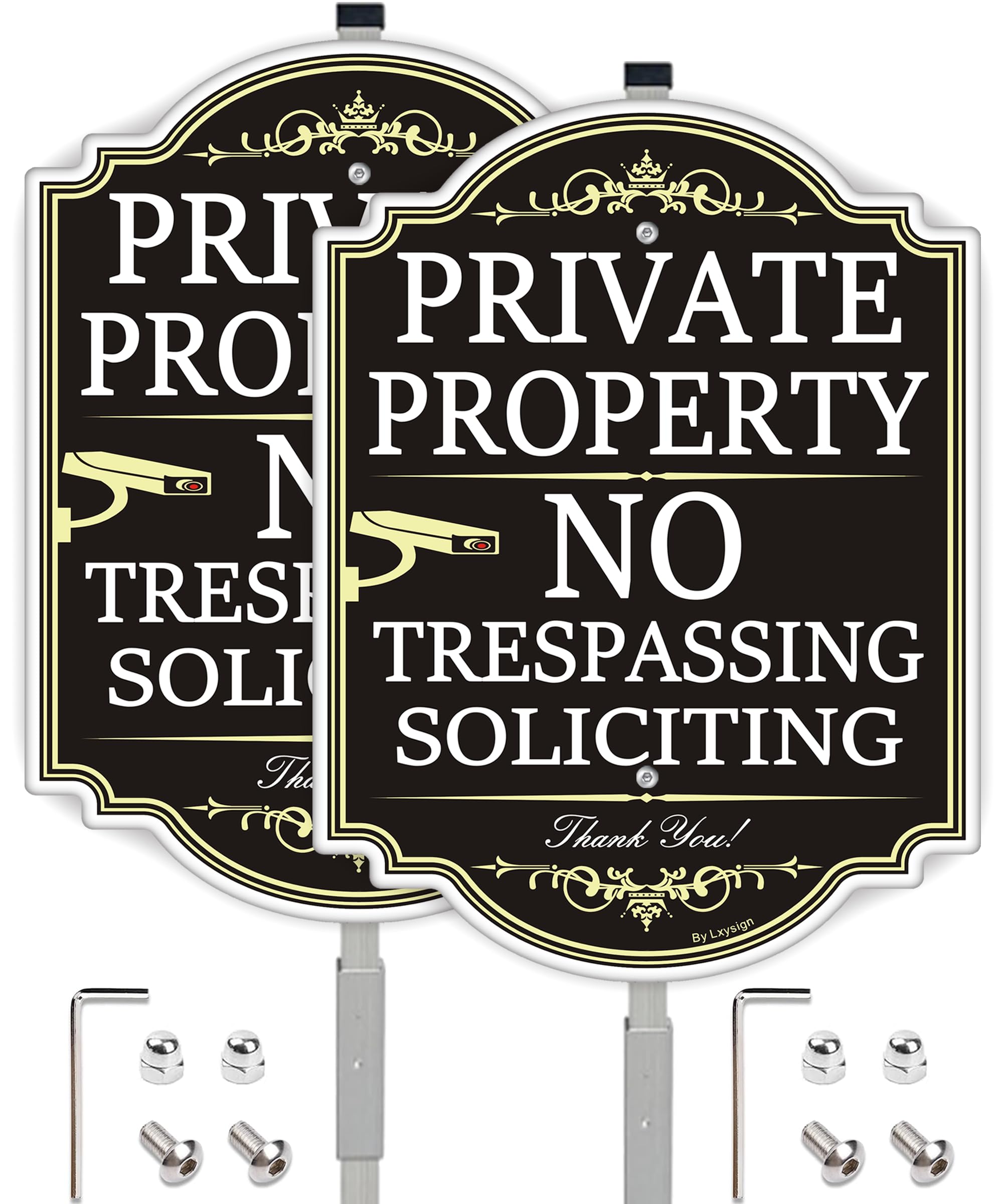 Lxysign front view of 14x10 aluminum no trespassing sign for clear property warnings