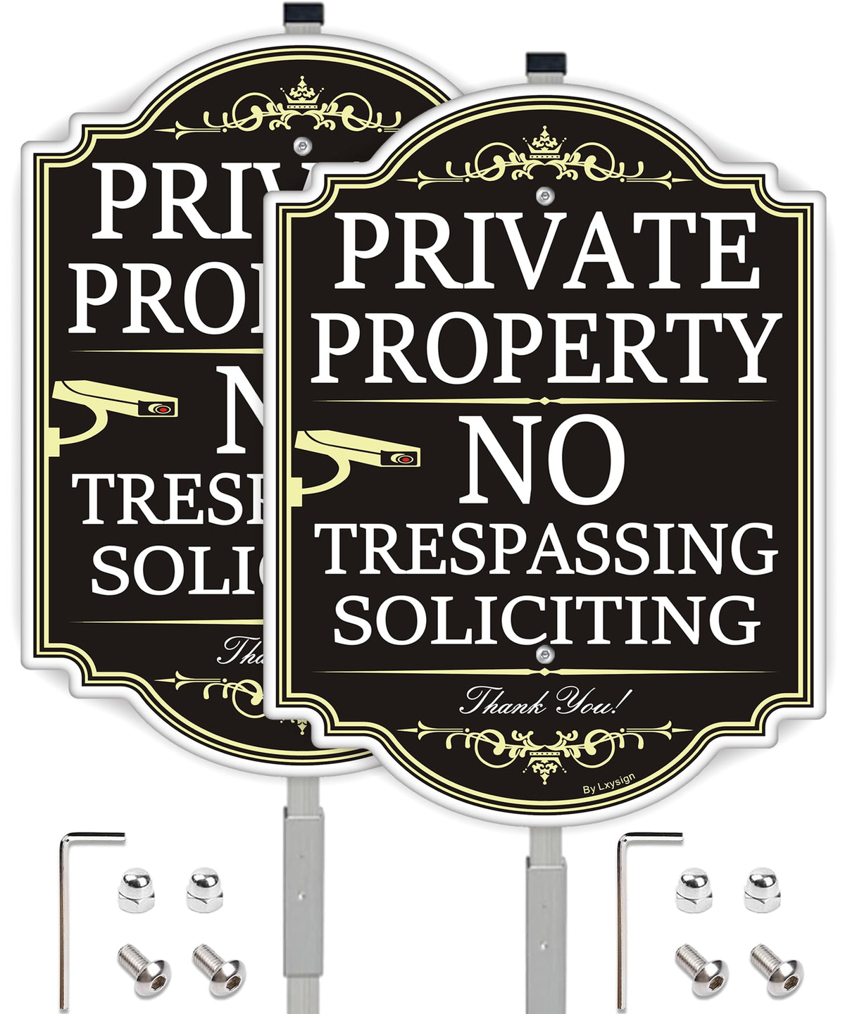 Lxysign front view of 14x10 aluminum no trespassing sign for clear property warnings