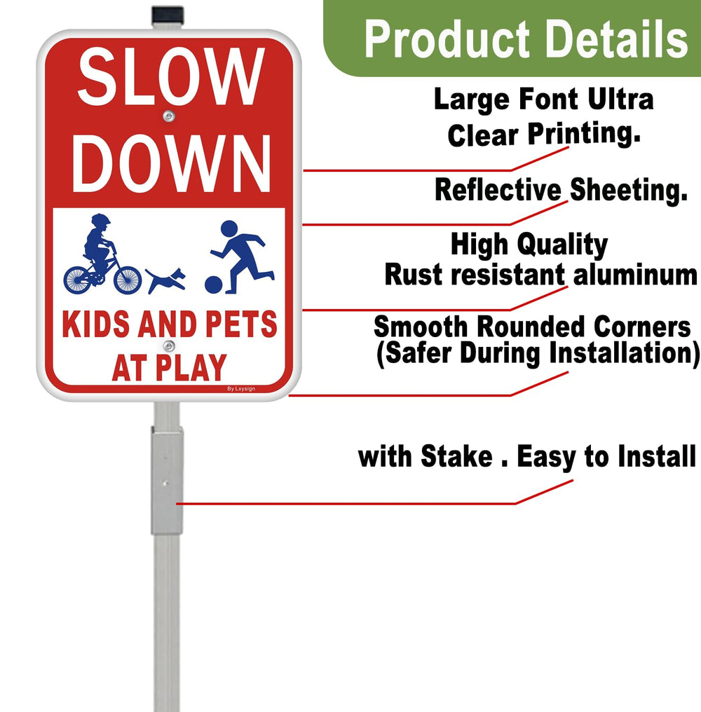 Lxysign installed on a front yard demonstrating easy setup and clear warning