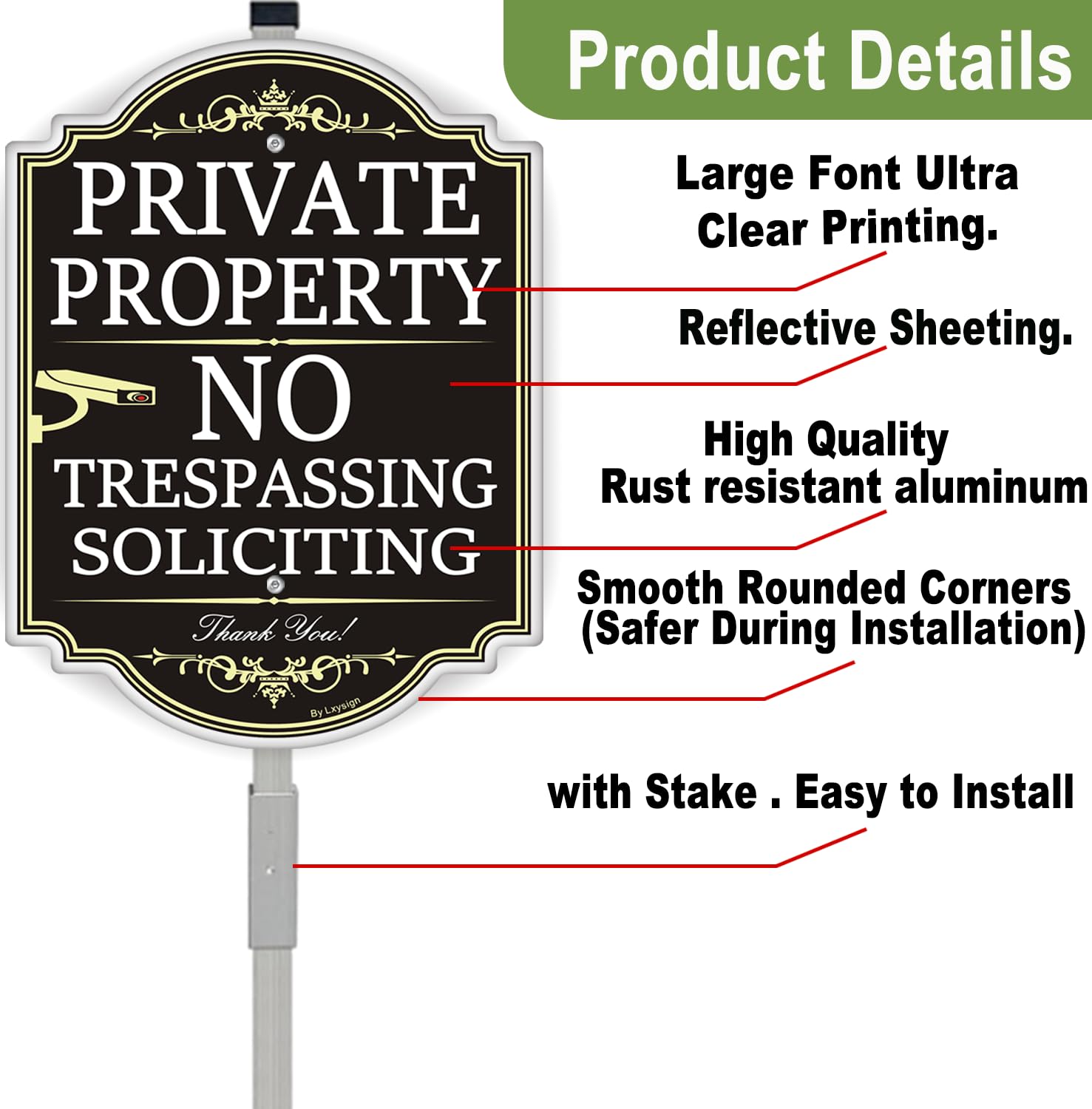 Lxysign sign mounted at driveway entrance deterring unwanted visitors