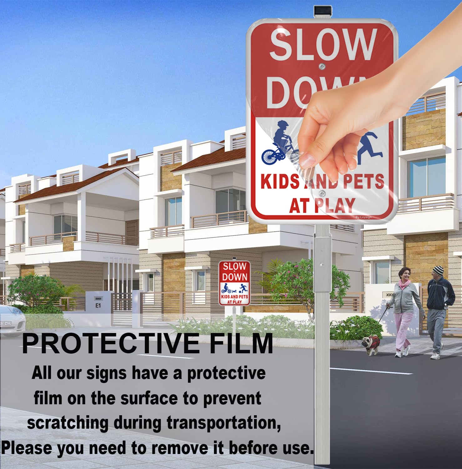 Lxysign sign repelling raindrops illustrating waterproof, weatherproof benefit