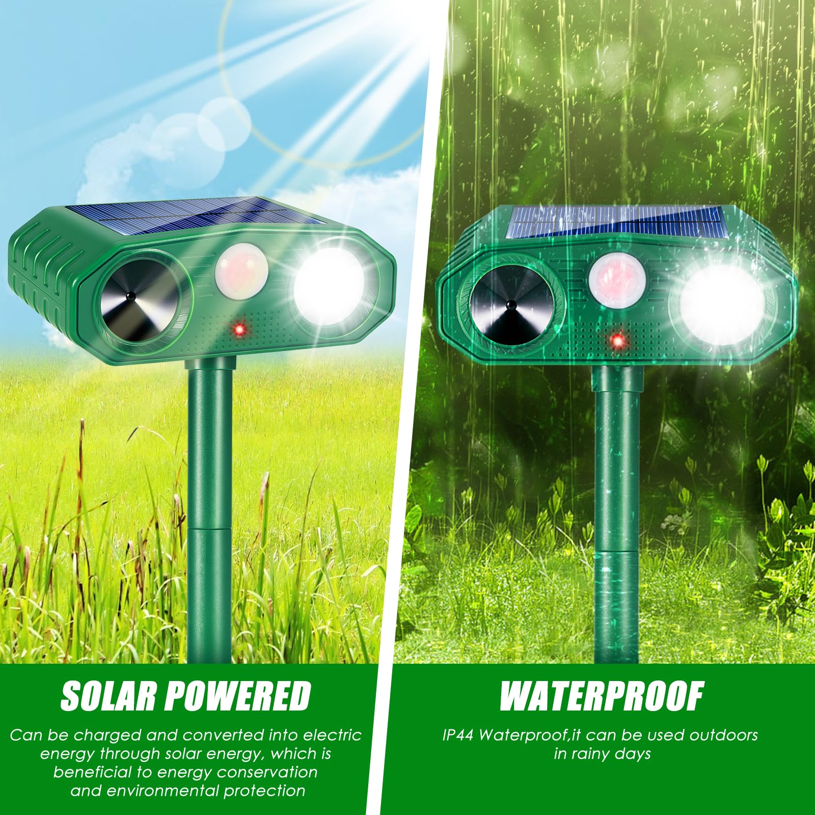Lycxbfjia strobe LED array illuminated, startles nocturnal pests safely