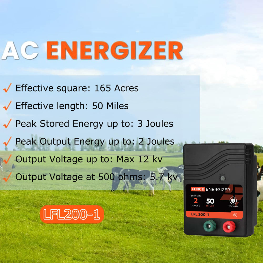 L-FENCE LYDITE energizer installed beside pasture fence protecting livestock effectively