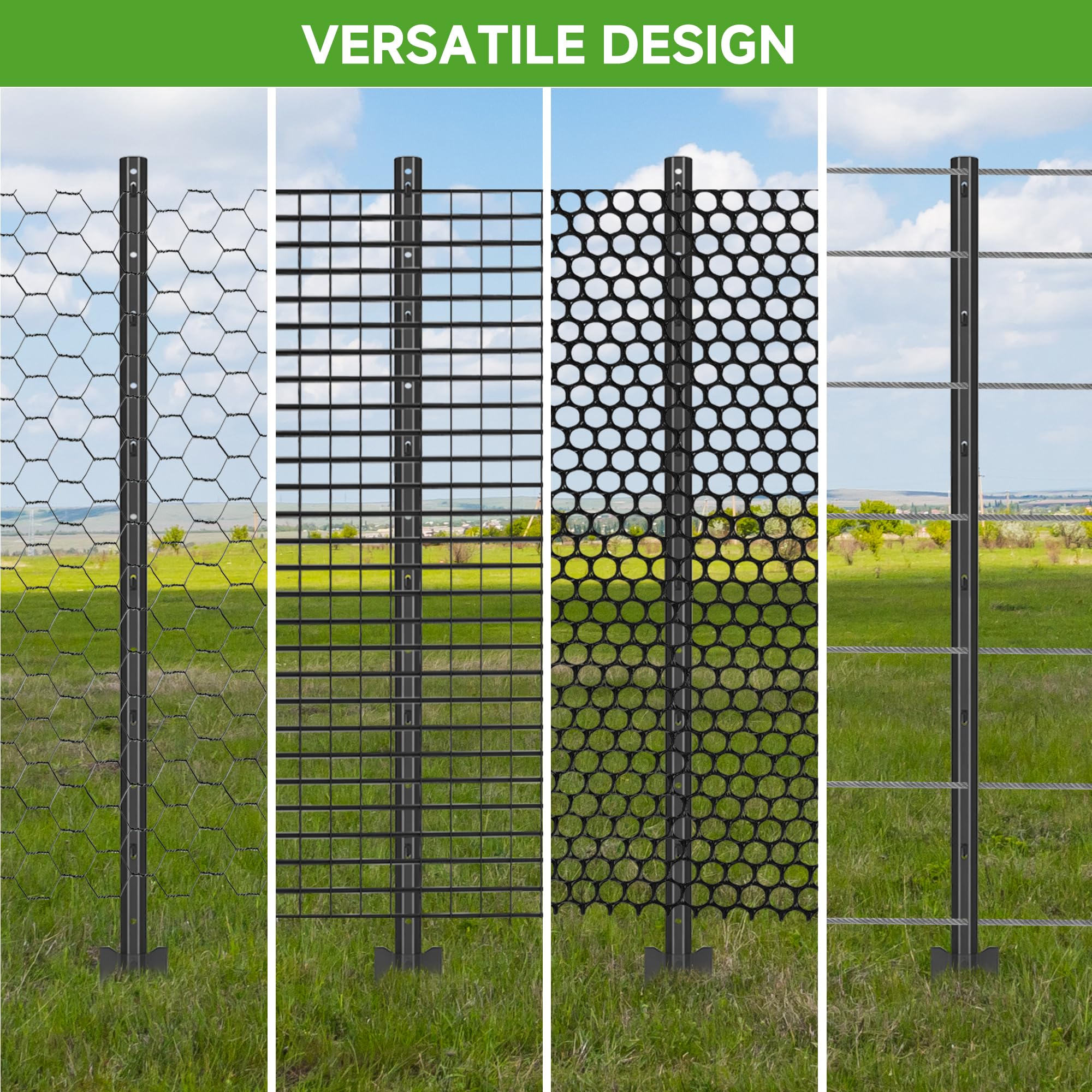 LYDTICK single post driven into garden soil showing stable installation and plant protection