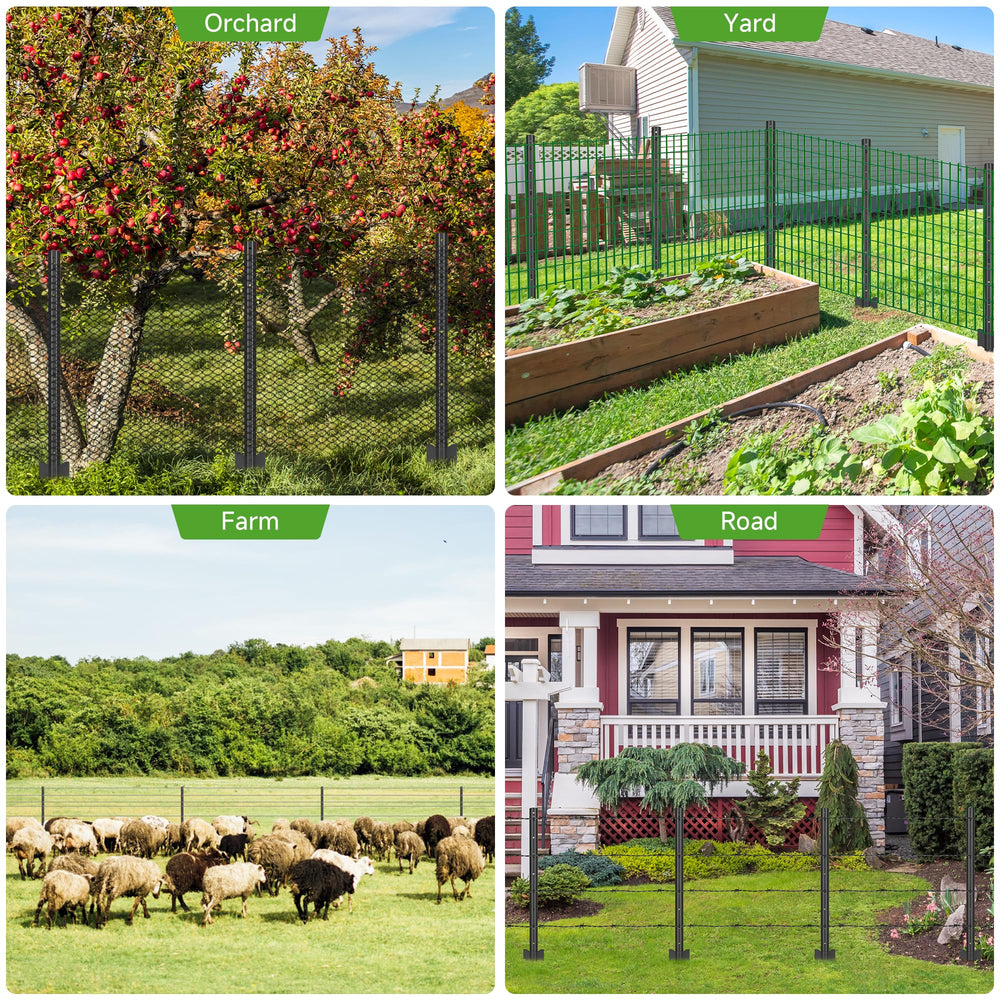 LYDTICK posts installed around garden bed illustrating animal barrier benefit