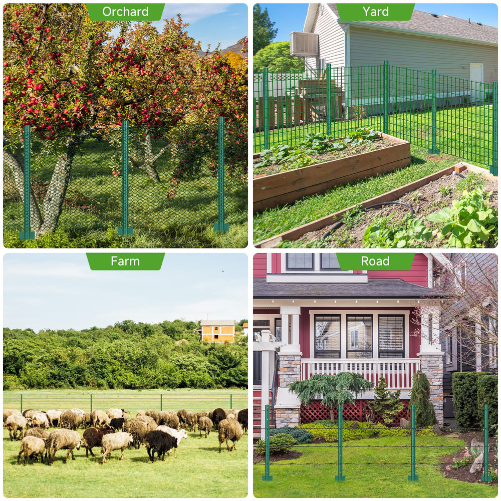 LYDTICK garden scene with posts and plants demonstrating tidy, low-visibility fencing