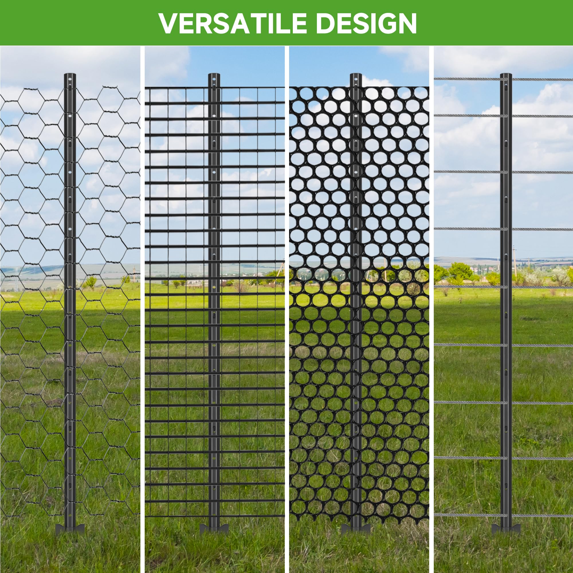 LYDTICK driven post in soil showing anchor plate stability for secure fencing