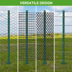 LYDTICK post top with adjustable tabs visible for easy fence tensioning and height adjustments
