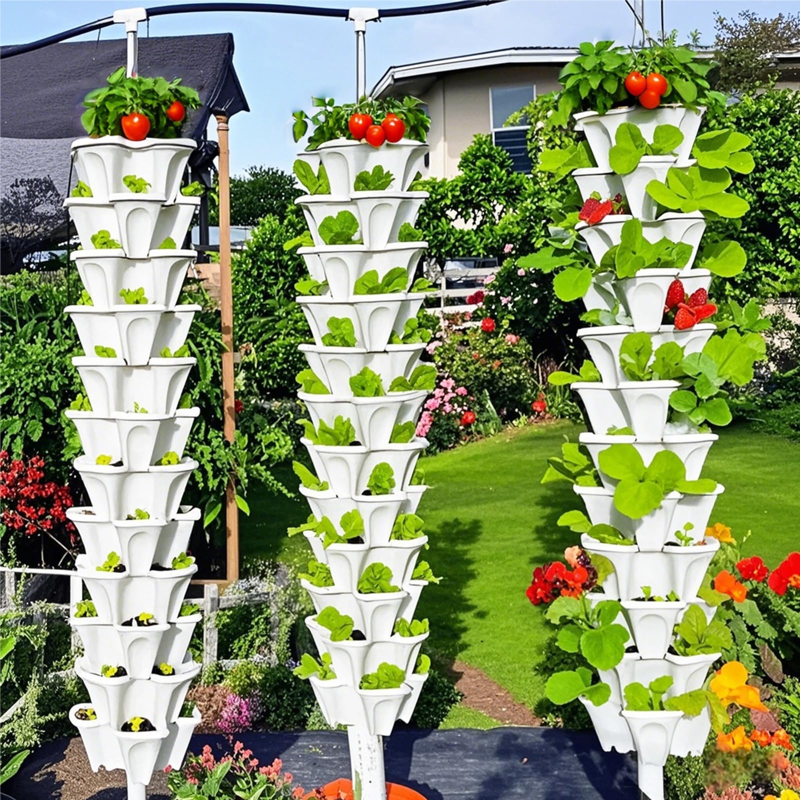 Lykvrii tower beside a person illustrating scale and space-saving advantage
